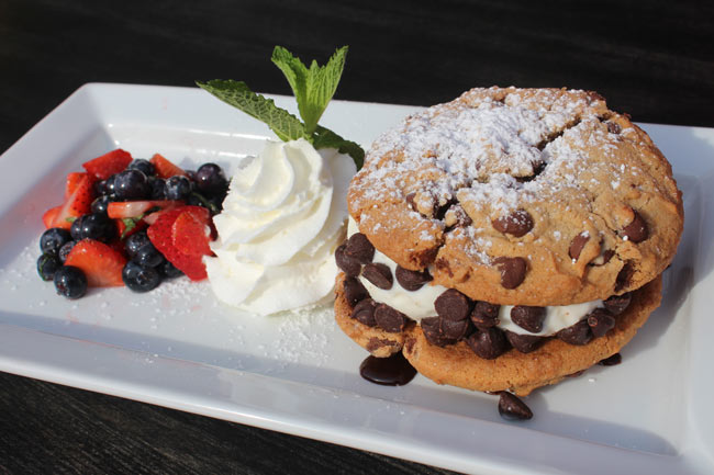 Ice Cream Cookie Sandwich with Mixed Berries